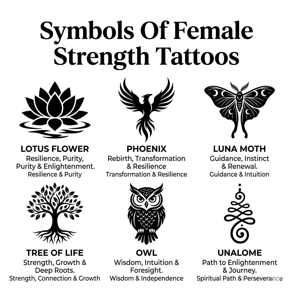 Symbols Of Female Strength Tattoos