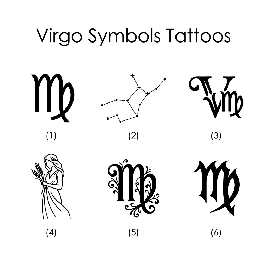 Virgo Symbols Tattoos